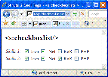 checkboxlist.jsp頁(yè)面
